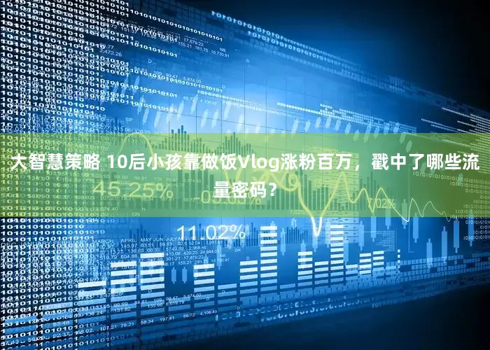 大智慧策略 10后小孩靠做饭Vlog涨粉百万，戳中了哪些流量密码？