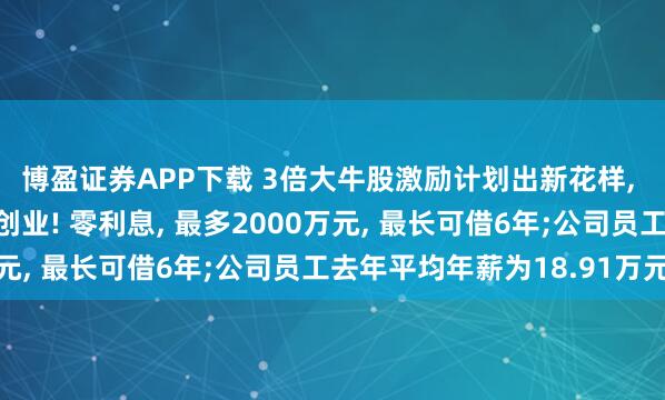 博盈证券APP下载 3倍大牛股激励计划出新花样, 借钱给核心员工一起创业! 零利息, 最多2000万元, 最长可借6年;公司员工去年平均年薪为18.91万元